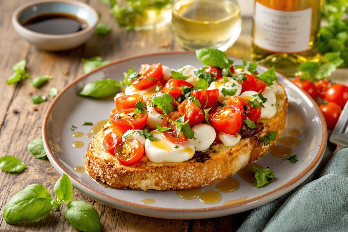 Vous ne croirez pas que cette bruschetta tomate-mozza prête en 10 min sent autant l’Italie !