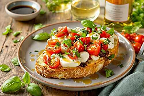 Vous ne croirez pas que cette bruschetta tomate-mozza prête en 10 min sent autant l’Italie !