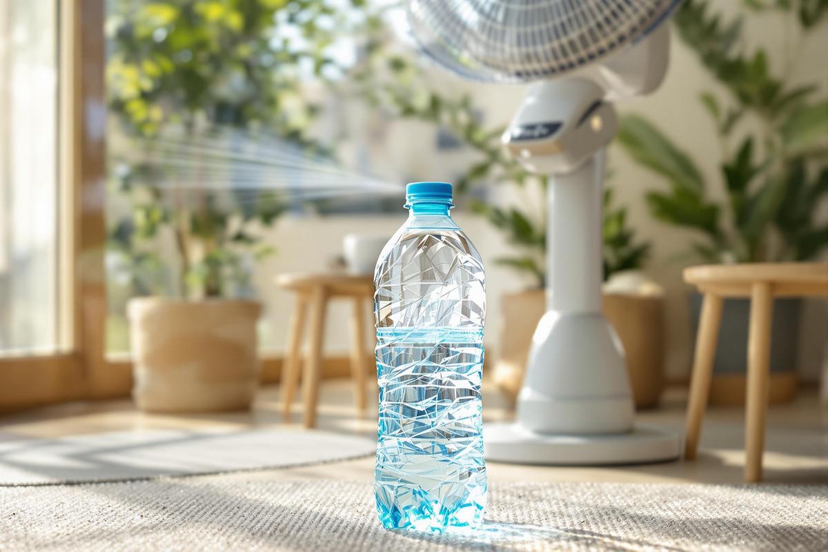 L’astuce de la bouteille d’eau glacée devant le ventilateur (j’ai gagné 4°C en 20 min)