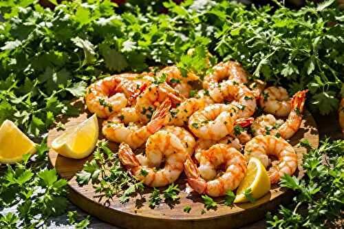Les herbes du jardin qui subliment mes crevettes comme au restaurant