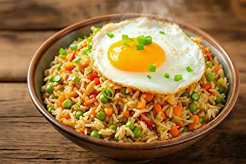 Mon riz sauté aux légumes que je fais toujours quand je manque de temps