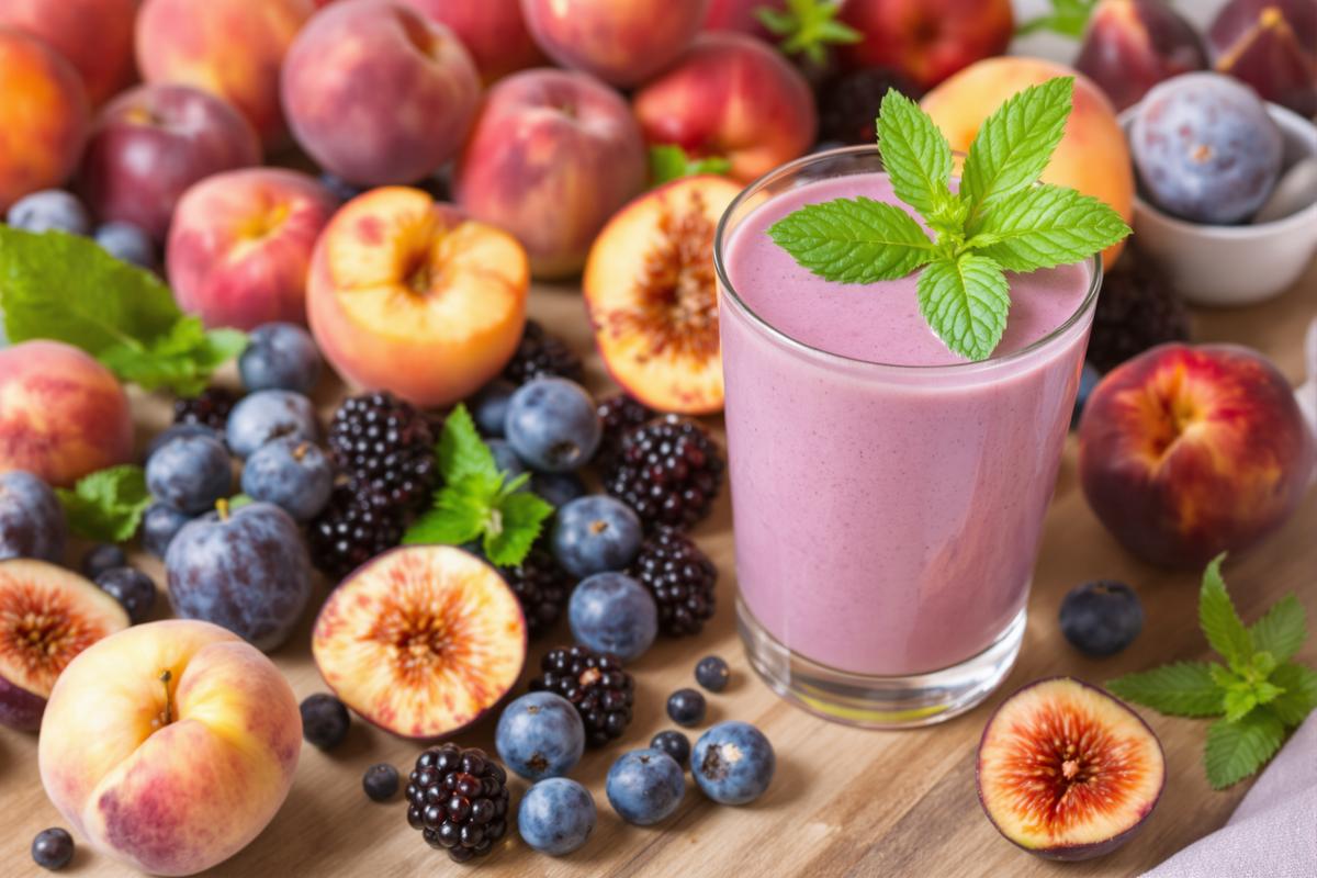 Smoothies vitaminés avec les derniers fruits d’été