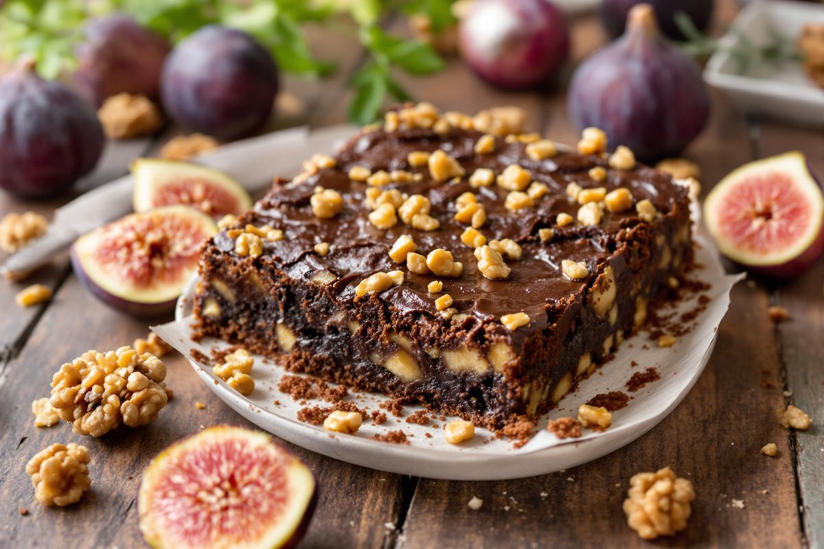 « Ultra fondant » : mon brownie aux figues fraîches et noix
