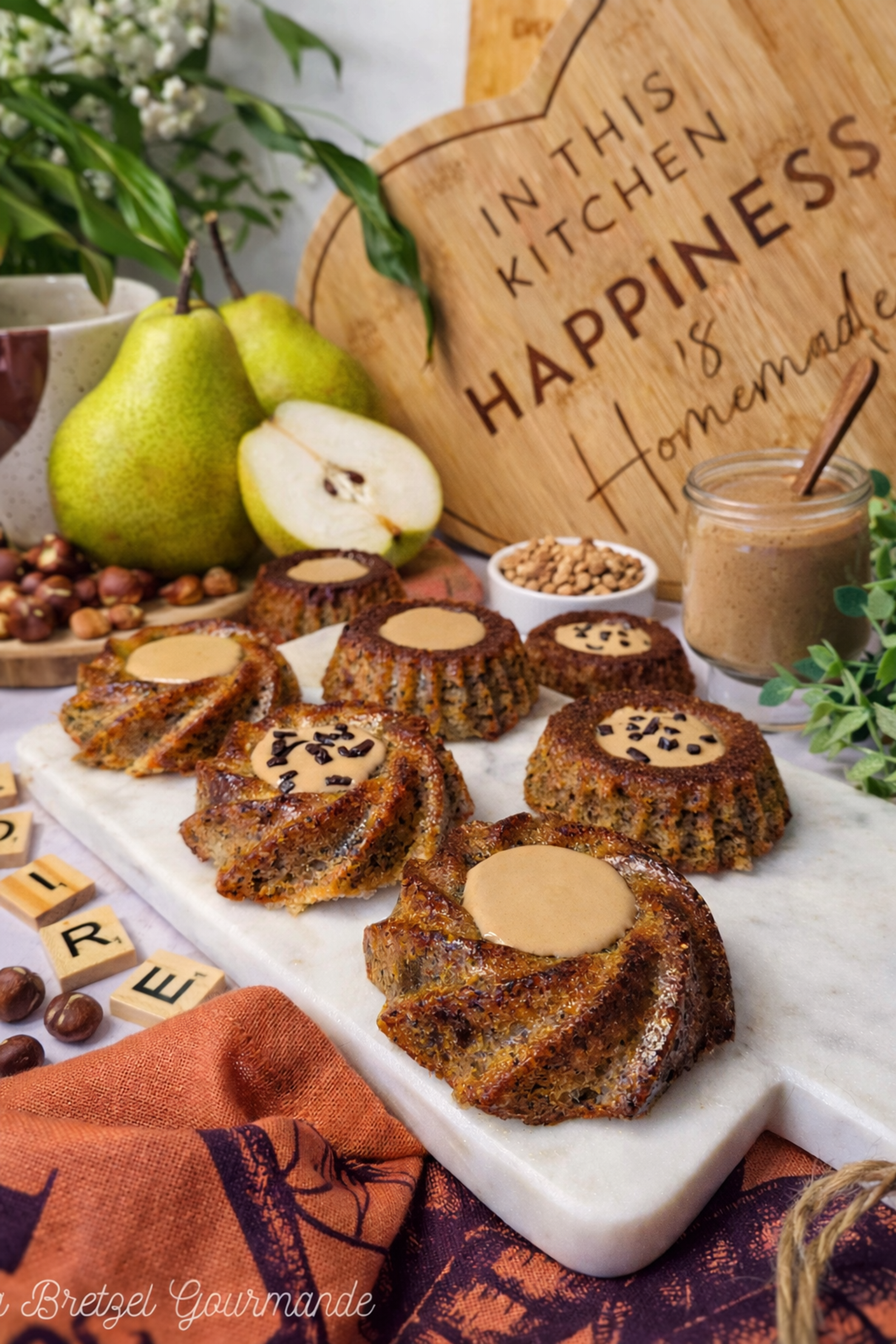 Moelleux poire / praliné et son crumble