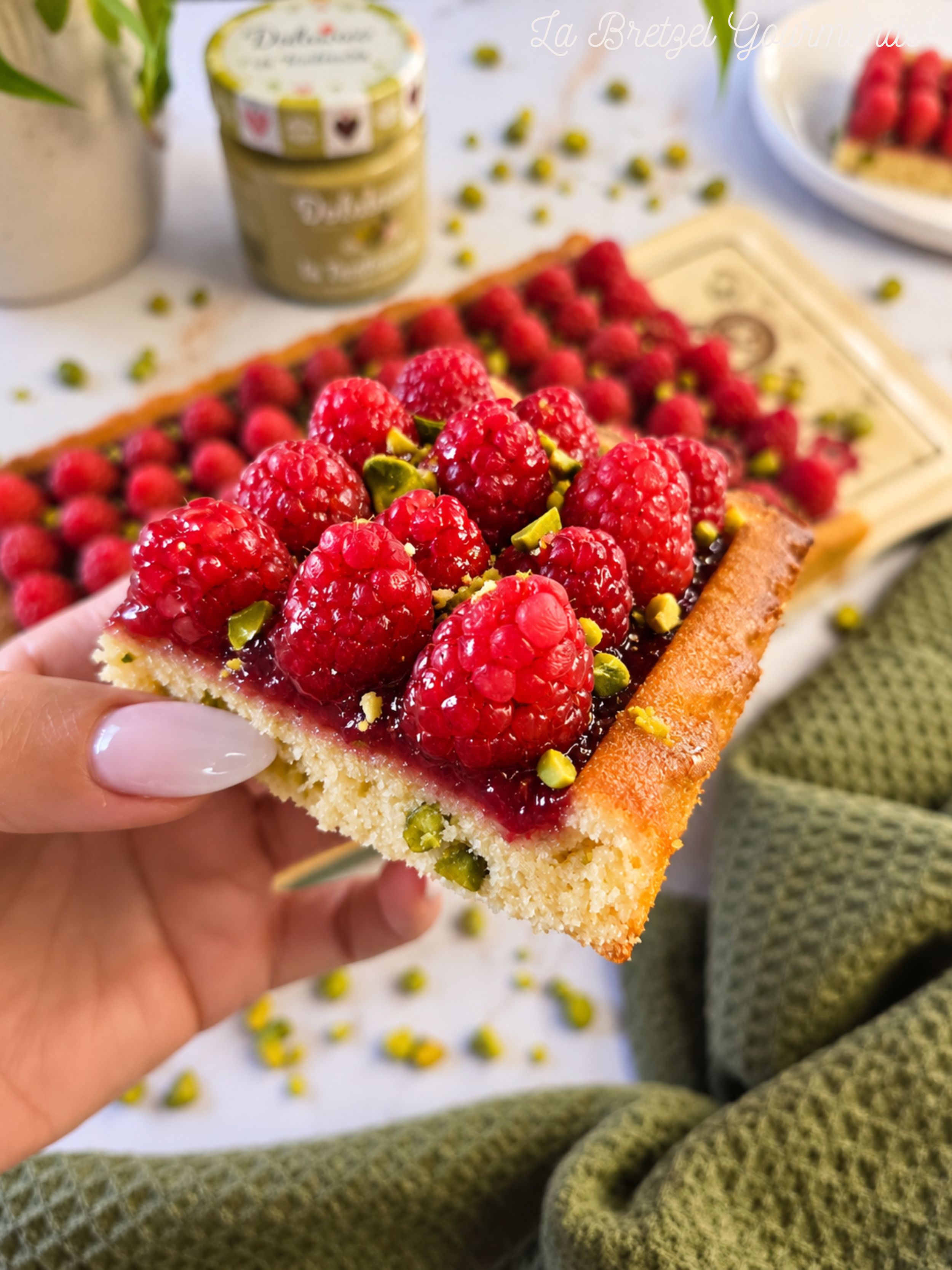 Financier framboise / pistache