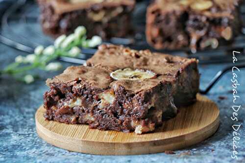 Brownie fondant au chocolat banane et noix (banana brownies)