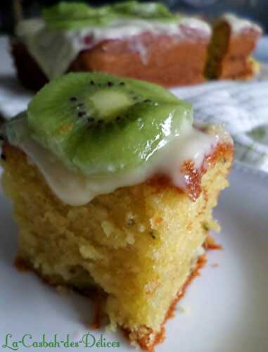 Cake au kiwi et son nappage au citron