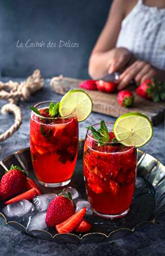 Mojito aux fraises sans alcool (mocktail mojito)