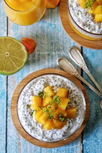 Pudding de chia mangue et lait de coco