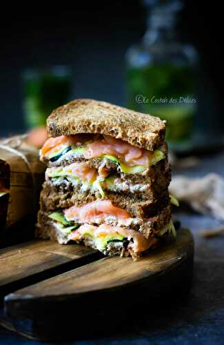 Sandwich Waldkorn au saumon, courgette et fromage frais