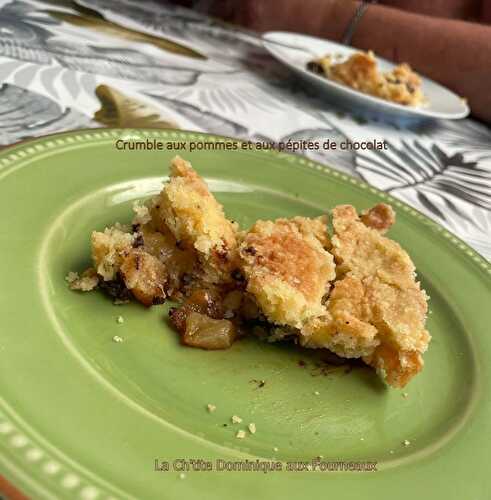 CRUMBLE AUX POMMES ET AUX PEPITES DE CHOCOLAT