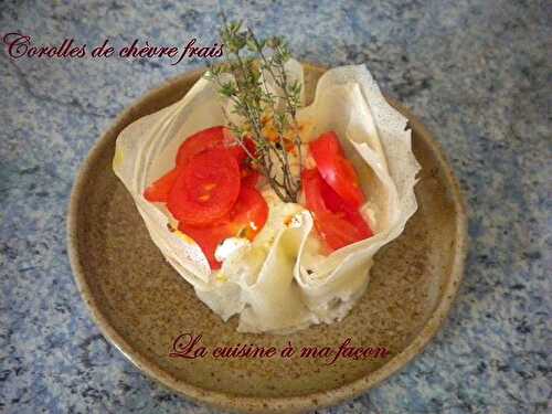 Corolles au chèvre frais et petits légumes