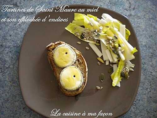 Effiloché d'endive au Saint Maure et miel