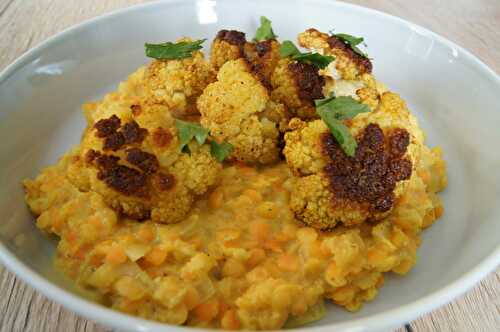 Lentilles corail et chou fleur rôti à l'indienne