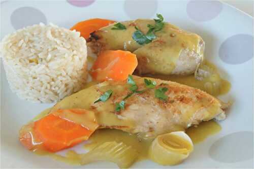 Poule au riz, sauce curry