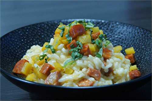 Risotto aux cucurbitacées et au chorizo