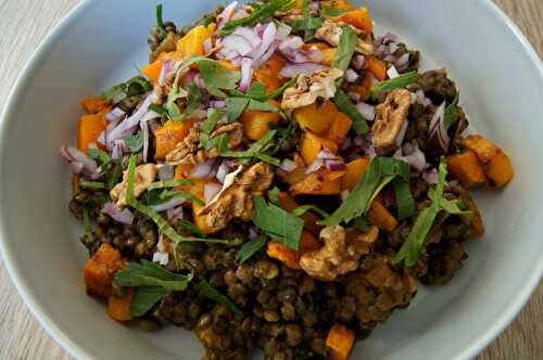 Salade de lentilles du Puy et potimarron