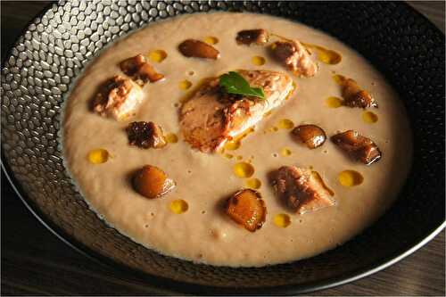 Soupe de châtaigne au foie gras