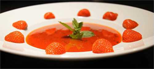 Soupe de fraises menthe basilic
