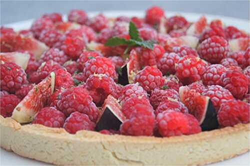 Tarte aux figues de Solliès et framboises