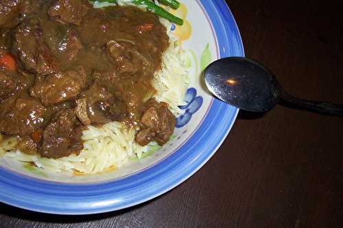 Boeuf au prunneaux sur orzo....