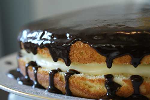 Boston cream pie- gâteau boston-Bostoskie ciasto przekadane - La cuisine d'Anna