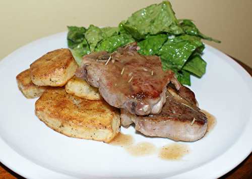 Cotelette d'agneau à la marmelade d'orange et pomme de terre aux herbes