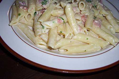 Encore des pasta!!!Penne Carbonara cette fois...à la Anna - La cuisine d'Anna