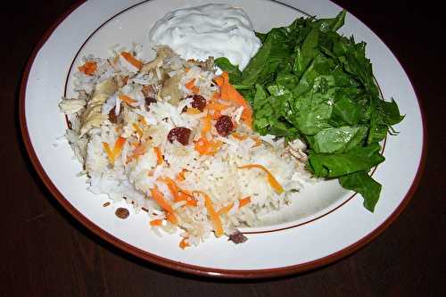 Kabeli Pilau (riz au poulet afghan)....