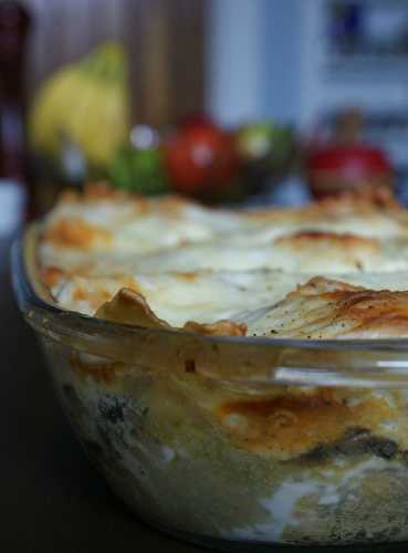 Lasagne au fromage bleu,épinards et champignons de Ricardo