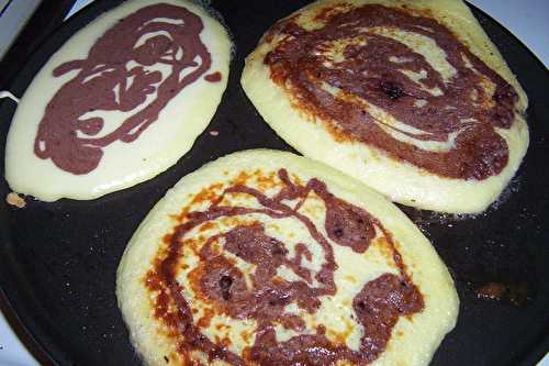 Le retour des pancakes....marbrés au chocolat...