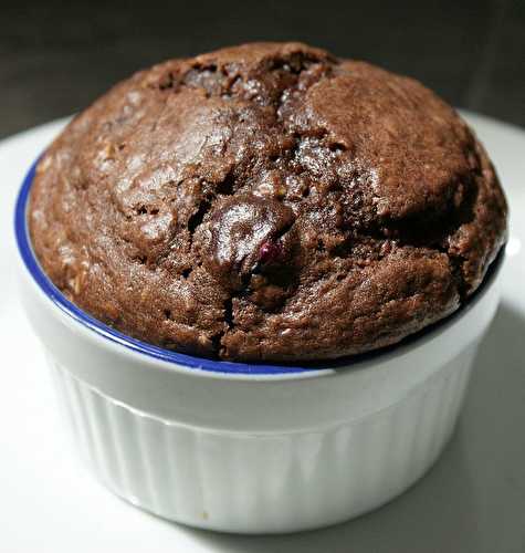 Muffin cacao et gruau et bleuets