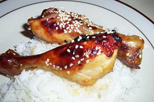 Pilon de poulet ''asiatique''....mariné à l'orange,miel, gingembre,soya .... - La cuisine d'Anna