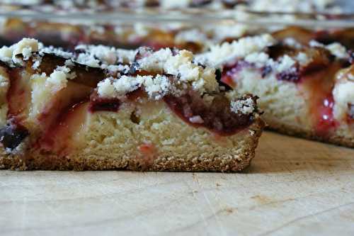 Placek drozdzomy ze sliwkami...Gâteau polonais brioché aux prunes bleues et streusel