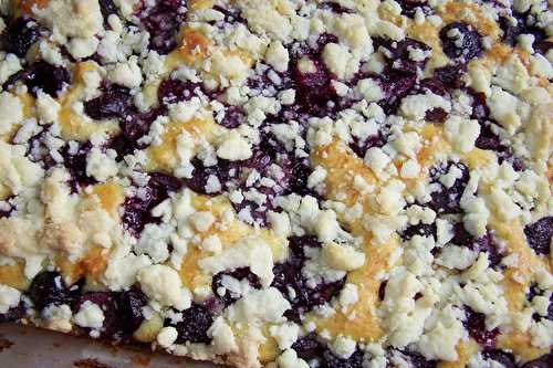 Placek na malance i kruszonk-Gâteau au babeurre aux cerises avec son crumble