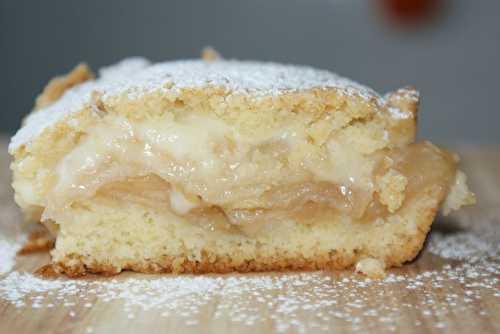 Placek z budyniem i jabkami/ gâteau polonais au pommes et à la costarde