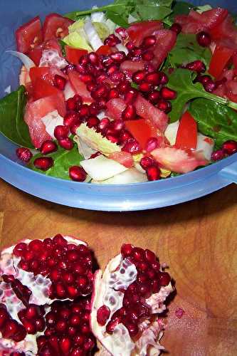 Salade d'endives, épinards et pomme grenade