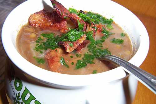 Soupe aux lentilles et bacon croustillant...une recette chipé sur un blog - La cuisine d'Anna