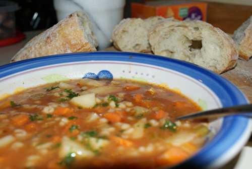 Soupe de boeuf et orge...pour se réchauffer un peu