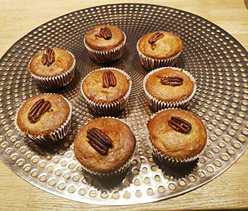 Muffins sirop d’érable, noix de pécan, coeur caramel beurre salé