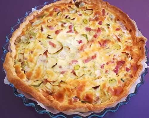 Recette facile de quiche aux poireaux et lardons