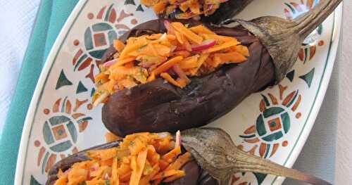 Aubergines aux carottes râpées 