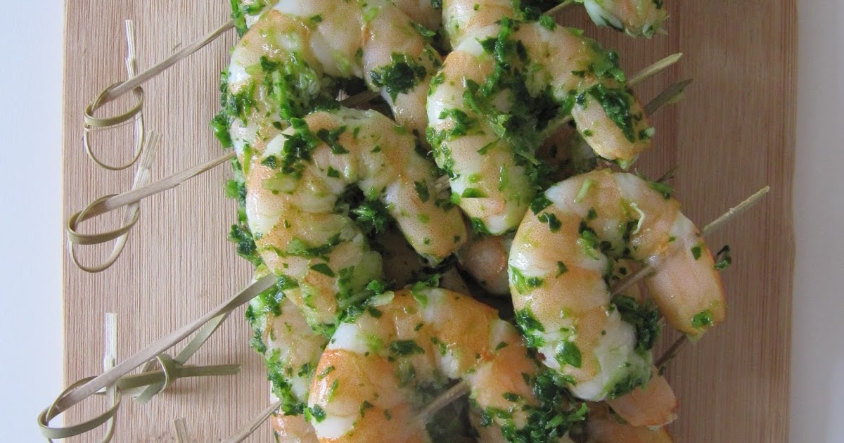 Brochettes de gambas à la persillade