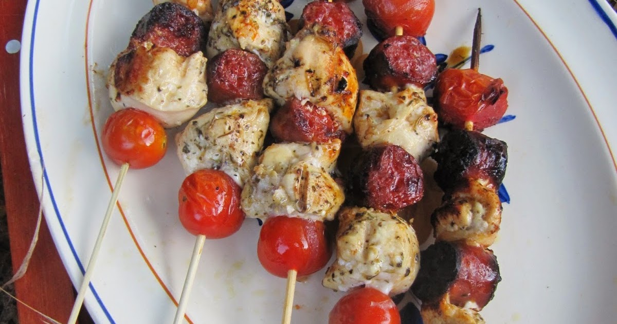 Brochettes de poulet au chorizo