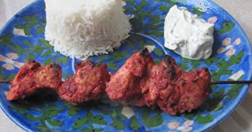 Brochettes de poulet tandoori