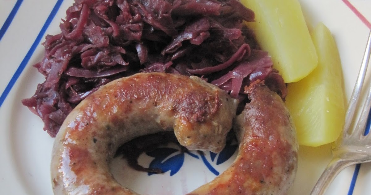 Chou rouge cuit à la saucisse de Toulouse confite