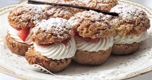 Choux craquelin aux fraises