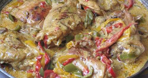 Curry de poulet aux trois poivrons