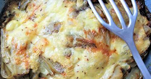 Gratin d'endives au Maroilles & graines de carvi