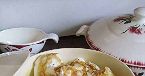 Oeufs à la neige aux amandes effilées